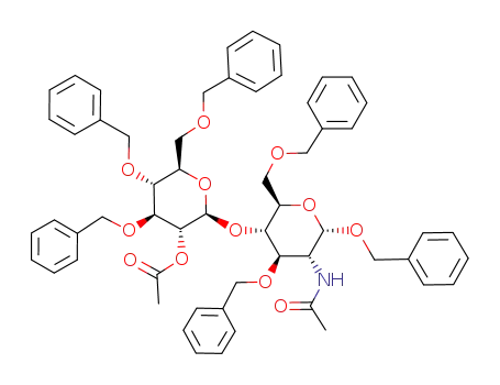 benzyl 2-acetamido-4-O-(2-O-acetyl-3,4,6-tri-O-benzyl-β-D-glucopyranosyl)-3,6-di-O-benzyl-2-deoxy-α-D-glucopyranoside