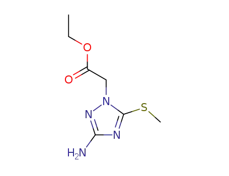 Molecular Structure of 88722-56-9 (1H-1,2,4-Triazole-1-acetic acid, 3-amino-5-(methylthio)-, ethyl ester)