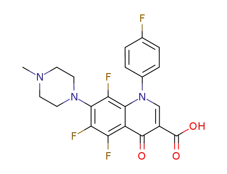 3-Quinolinecarboxylic acid,
5,6,8-trifluoro-1-(4-fluorophenyl)-1,4-dihydro-7-(4-methyl-1-piperazinyl)-
4-oxo-