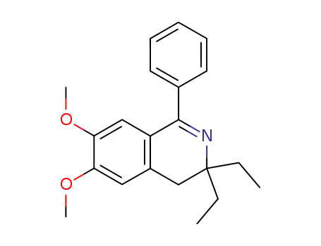 Molecular Structure of 132067-80-2 (3,3-Diethyl-6,7-dimethoxy-1-phenyl-3,4-dihydro-isoquinoline)