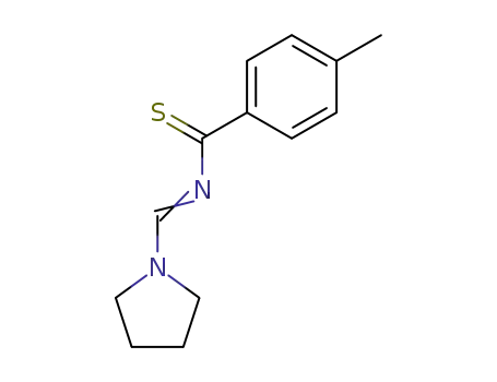 Molecular Structure of 58414-99-6 (Benzenecarbothioamide, 4-methyl-N-(1-pyrrolidinylmethylene)-)
