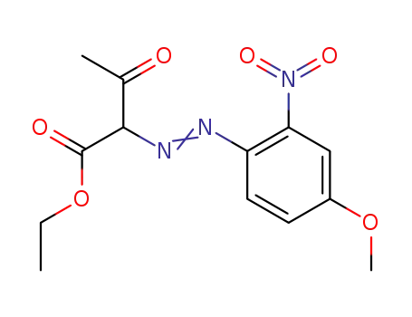 Molecular Structure of 33165-51-4 (Butanoic acid, 2-[(4-methoxy-2-nitrophenyl)azo]-3-oxo-, ethyl ester)
