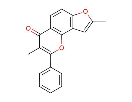 Molecular Structure of 65679-21-2 (4H-Furo[2,3-h]-1-benzopyran-4-one, 3,8-dimethyl-2-phenyl-)