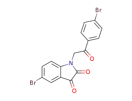 Molecular Structure of 75822-44-5 (1H-Indole-2,3-dione, 5-bromo-1-[2-(4-bromophenyl)-2-oxoethyl]-)