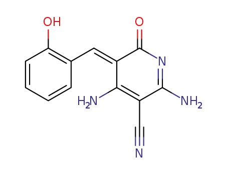 Molecular Structure of 83986-42-9 (3-cyano-2,4-diamino-5-salicylidene-5,6-dihydropyridin-6-one)