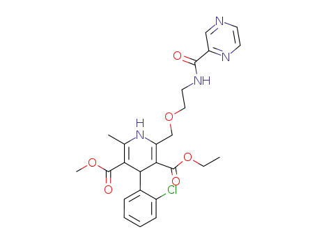 3,5-Pyridinedicarboxylic acid,
4-(2-chlorophenyl)-1,4-dihydro-2-methyl-6-[[2-[(pyrazinylcarbonyl)amino]
ethoxy]methyl]-, 5-ethyl 3-methyl ester