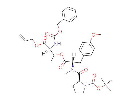 allyl N-(benzyloxycarbonyl)-O-<<N-(tert-butyloxycarbonyl)-L-prolyl>-(N,O-dimethyl-L-tyrosyl)>-L-threoninate