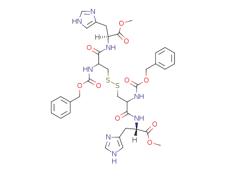 Molecular Structure of 17607-25-9 (Bis-N-benzyloxycarbonyl cystinyl di-histidine methyl ester)