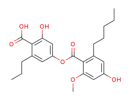 Benzoic acid,
2-hydroxy-4-[(4-hydroxy-2-methoxy-6-pentylbenzoyl)oxy]-6-propyl-