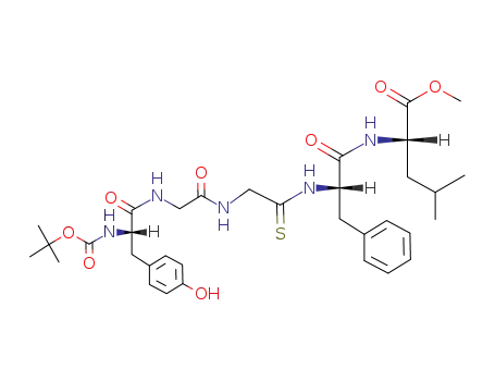 Molecular Structure of 88816-05-1 (L-Leucine,
N-[N-[N-[N-[N-[(1,1-dimethylethoxy)carbonyl]-L-tyrosyl]glycyl]thioglycyl]-L
-phenylalanyl]-, methyl ester)