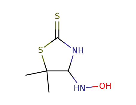 Molecular Structure of 106663-10-9 (2-Thiazolidinethione, 4-(hydroxyamino)-5,5-dimethyl-)
