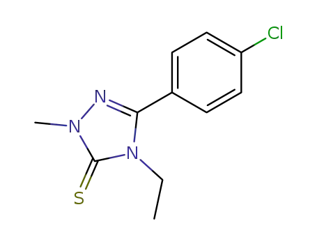 Molecular Structure of 110623-26-2 (5-(4-chlorophenyl)-4-ethyl-2-methyl-2,4-dihydro-3H-1,2,4-triazole-3-thione)