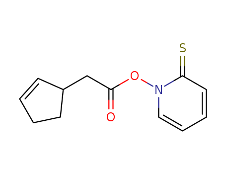 Molecular Structure of 110023-74-0 (2(1H)-Pyridinethione, 1-[(2-cyclopenten-1-ylacetyl)oxy]-)