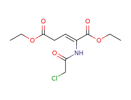 Molecular Structure of 88521-38-4 (2-Pentenedioic acid, 2-[(chloroacetyl)amino]-, diethyl ester, (Z)-)
