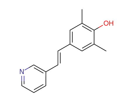 Molecular Structure of 127035-56-7 (2,6-Dimethyl-4-((E)-2-pyridin-3-yl-vinyl)-phenol)