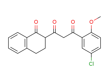 Molecular Structure of 108506-68-9 (1-(5-Chloro-2-methoxyphenyl)-3-(1,2,3,4-tetrahydro-1-oxo-2-naphthalenyl)-1,3-propanedione)