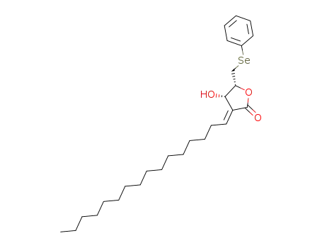 <(+/-)-(3E,4α,5α)>-3-hexadecylidene-4-hydroxy-5-((phenylselenenyl)methyl)tetrahydro-2-furanone