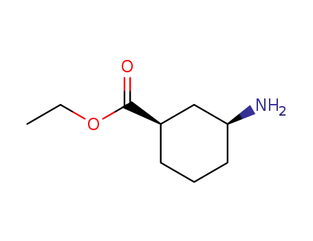 Molecular Structure of 62456-14-8 (Cyclohexanecarboxylic acid, 3-amino-, ethyl ester, cis-)