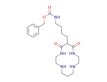 Molecular Structure of 91327-94-5 (Carbamic acid,
[4-(5,7-dioxo-1,4,8,11-tetraazacyclotetradec-6-yl)butyl]-, phenylmethyl
ester)