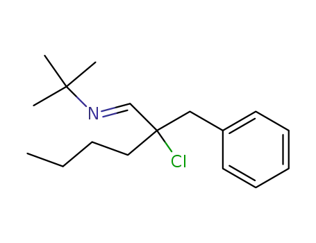 Molecular Structure of 128649-15-0 (N-(2-benzyl-2-chloro-1-hexylidene)t-butylamine)