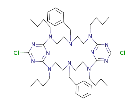 5,17-Dibenzyl-2,8,14,20-tetrabutyl-11,23-dichloro-2,5,8,10,12,14,17,20,22,24,25,26-dodecaaza-tricyclo[19.3.1.1<sup>9,13</sup>]hexacosa-1<sup>(25)</sup>,9,11,13<sup>(26)</sup>,21,23-hexaene