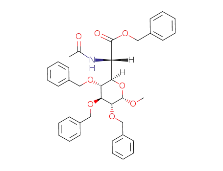 Methyl 6-(N-acetylamino)-2,3,4-tri-O-benzyl-6-deoxy-D-glycero-α-D-gluco-heptopyranosiduronic acid benzyl ester