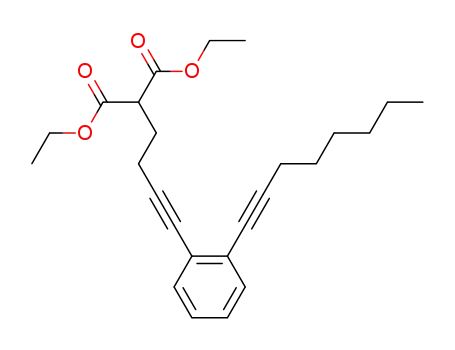 Molecular Structure of 107586-19-6 (Propanedioic acid, [4-[2-(1-octynyl)phenyl]-3-butynyl]-, diethyl ester)