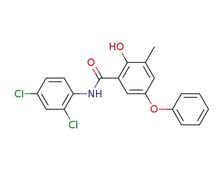 Molecular Structure of 92524-67-9 (Benzamide, N-(2,4-dichlorophenyl)-2-hydroxy-3-methyl-5-phenoxy-)