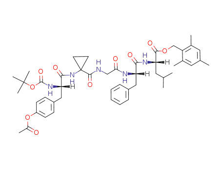 1-(t-butyloxycarbonyl-O-acetyl-L-tyrosyl)aminocyclopropane-1-carbonylglycyl-L-phenylalanyl-L-leucine 2,4,6-trimethylbenzyl ester