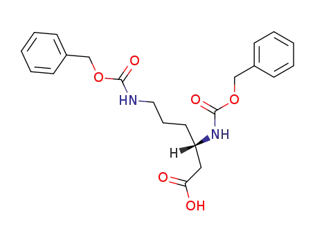 Molecular Structure of 35107-12-1 (Hexanoic acid, 3,6-bis[[(phenylmethoxy)carbonyl]amino]-, (3S)-)