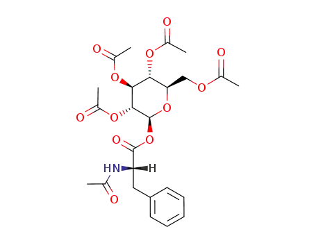 Molecular Structure of 26670-46-2 (2,3,4,6-tetra-O-acetyl-1-O-(N-acetyl-L-phenylalanyl)-β-D-glucopyranose)