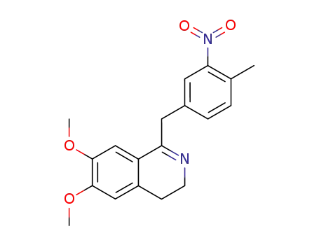 Molecular Structure of 82613-54-5 (1-(4'-Methyl-3'-nitrobenzyl)-6,7-dimethoxy-3,4-dihydroisoquinoline)