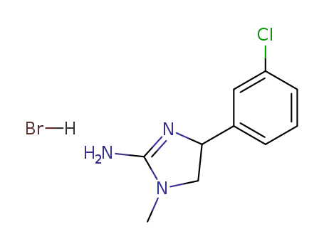 Molecular Structure of 89145-83-5 (1H-Imidazol-2-amine, 4-(3-chlorophenyl)-4,5-dihydro-1-methyl-,
monohydrobromide)