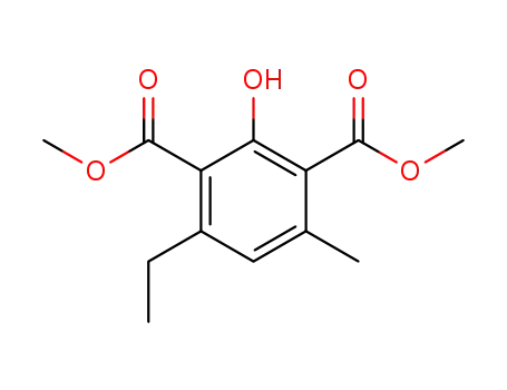 Molecular Structure of 76716-13-7 (4-Ethyl-2-hydroxy-6-methyl-isophthalic acid dimethyl ester)