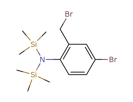 Molecular Structure of 126742-81-2 (2-(4-Bromo-2-bromomethyl-phenyl)-1,1,1,3,3,3-hexamethyl-disilazane)