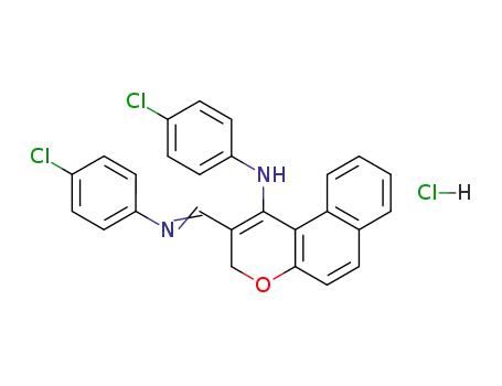 3H-Naphtho[2,1-b]pyran-1-amine,
N-(4-chlorophenyl)-2-[[(4-chlorophenyl)imino]methyl]-,
monohydrochloride