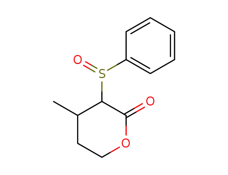 Molecular Structure of 89030-36-4 (2H-Pyran-2-one, tetrahydro-4-methyl-3-(phenylsulfinyl)-)