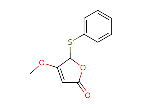 Molecular Structure of 108932-52-1 (2(5H)-Furanone, 4-methoxy-5-(phenylthio)-)
