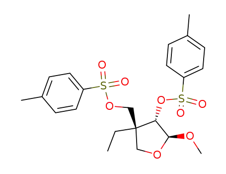 ditosylate of threo-4-hydroxy-5-methoxy-3-ethyltetrahydrofuran-3-methanol