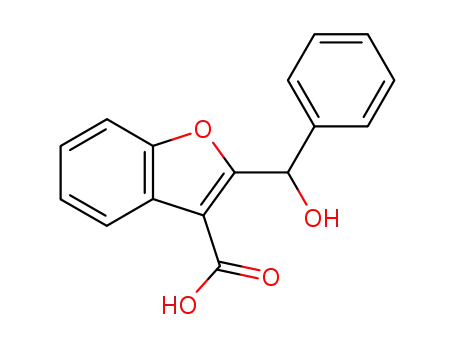 Molecular Structure of 84993-49-7 (3-Benzofurancarboxylic acid, 2-(hydroxyphenylmethyl)-)