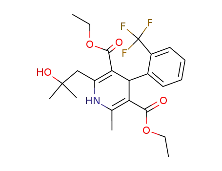 diethyl 1,4-dihydro-2-(2-hydroxy-2-methylpropyl)-6-methyl-4-<2-(trifluoromethyl)phenyl>-3,5-pyridinedicarboxylate