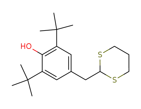 Molecular Structure of 146499-79-8 (2,6-di-t-butyl-4-(1,3-dithian-2-yl-methyl)-phenol)