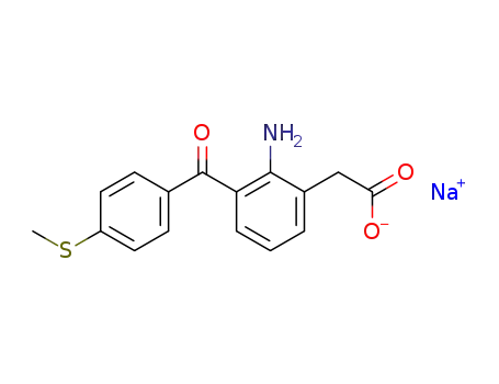 Benzeneacetic acid, 2-amino-3-[4-(methylthio)benzoyl]-, monosodium
salt
