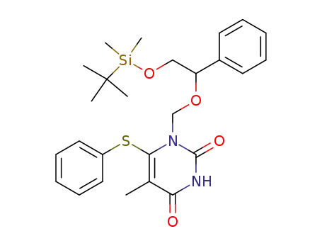 1-<<1'-phenyl-2'(t-butyldimethylsilyloxy)ethoxy>methyl>-6-(phenylthio)thymine