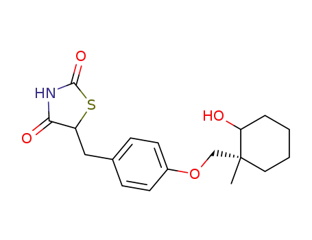 Molecular Structure of 87787-40-4 (2,4-Thiazolidinedione,
5-[[4-[(2-hydroxy-1-methylcyclohexyl)methoxy]phenyl]methyl]-)