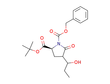 Molecular Structure of 127949-79-5 (t-butyl (2S)-1-benzyloxycarbonyl-4-(1-hydroxypropyl)pyroglutamate)