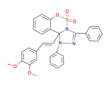 9b-[(E)-2-(3,4-Dimethoxy-phenyl)-vinyl]-1,3-diphenyl-1,9b-dihydro-5-oxa-4-thia-1,2,3a-triaza-cyclopenta[a]naphthalene 4,4-dioxide