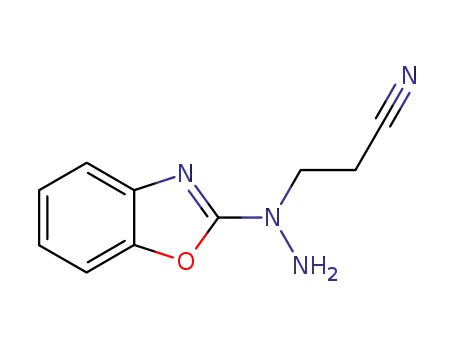 Molecular Structure of 93794-06-0 (3-(1-(2-benzoxazolyl)hydrazino)propanenitrile)