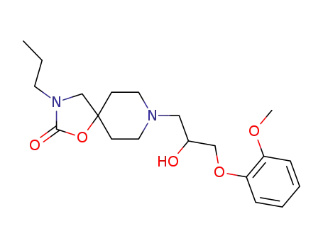 Molecular Structure of 79053-50-2 (8-[2-Hydroxy-3-(2-methoxy-phenoxy)-propyl]-3-propyl-1-oxa-3,8-diaza-spiro[4.5]decan-2-one)