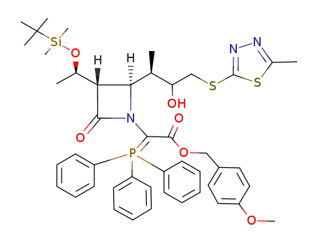 (3S,4R)-3-<(1R)-1-(tert-butyldimethylsilyloxy)ethyl>-1-(p-methoxybenzyloxycarbonyl)triphenylphosphoranediylmethyl-4-<(1R)-2-hydroxy-1-methyl-3-(5-methyl-1,3,4-thiadiazol-2-ylthio)propyl>-2-azetidinone